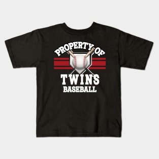 Proud Name Twins Graphic Property Vintage Baseball Kids T-Shirt